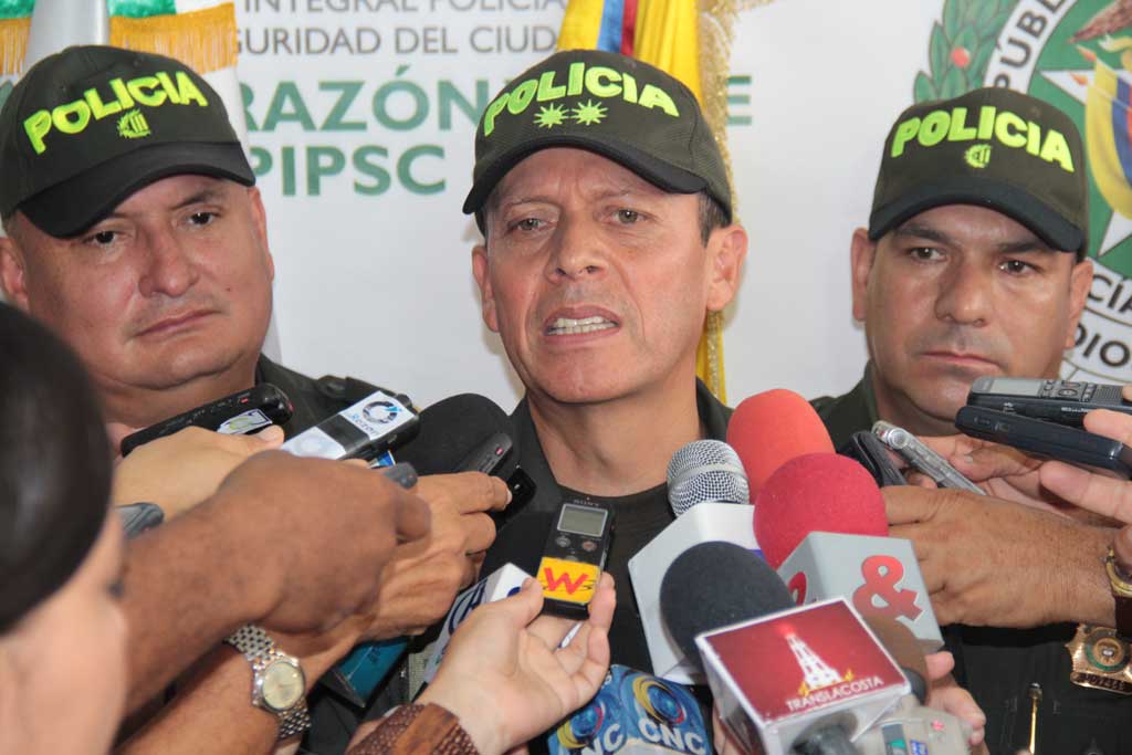 El general Nicolás Rances Muñoz, comandante de Policía Región 6, (Córdoba, Antioquia, Choco).