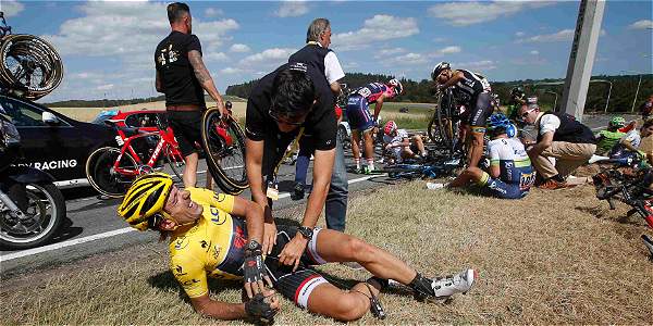Fabian Cancellara se cayó durante la etapa 3 del Tour de Francia.