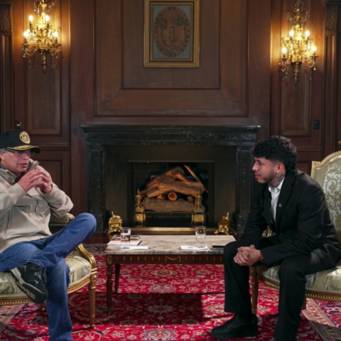 El presidente Gustavo Petro y el creador de contenido WestCOL